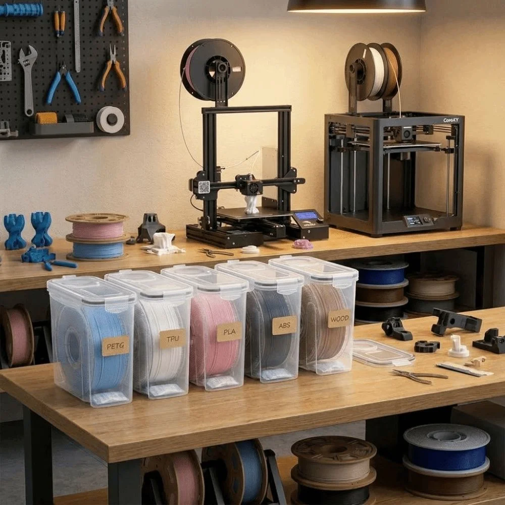 Airtight 3D Printing Filament Container Dustproof Transparent Filament Storage Organizer Portable Moisture Proof