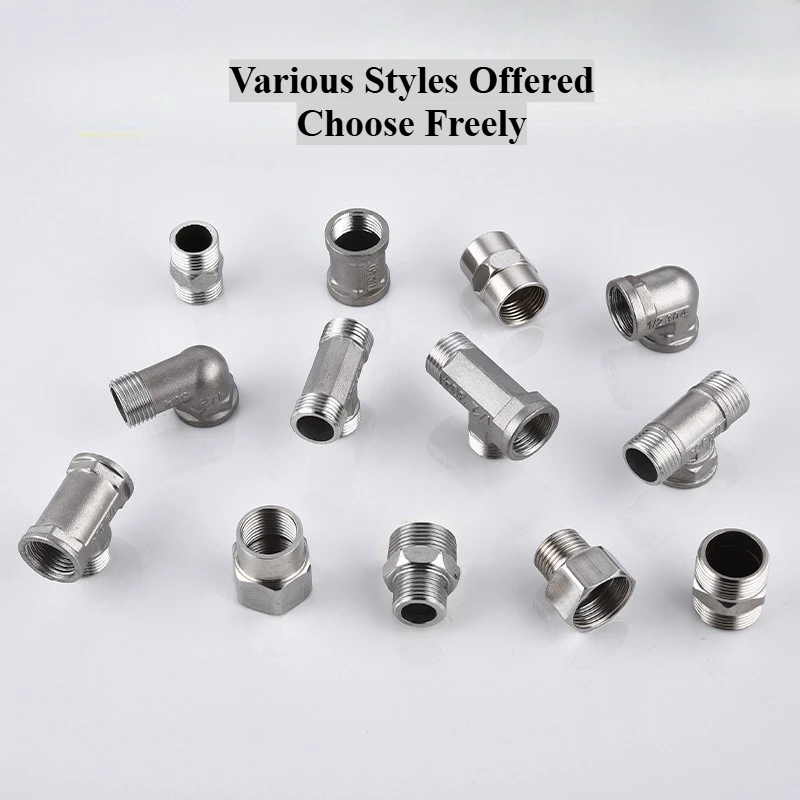 201 acier inoxydable 1/2 "3/4" BSP mâle femelle filetage réduisant le coude té coupleur bout à bout raccords de plomberie