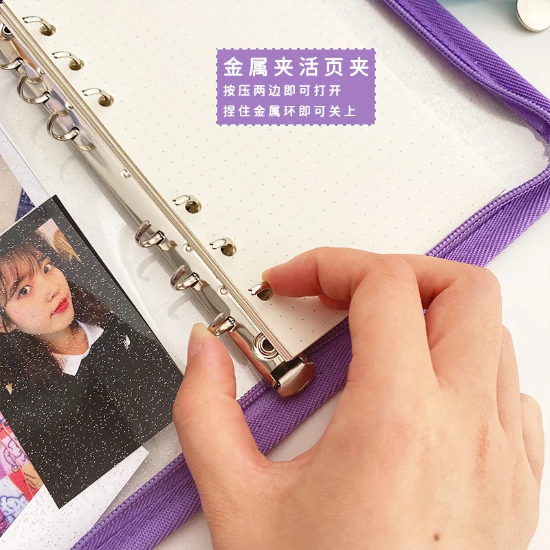 A6 Rits Planner Bindmiddel Clear Cover 15Mm Slanke Ringen