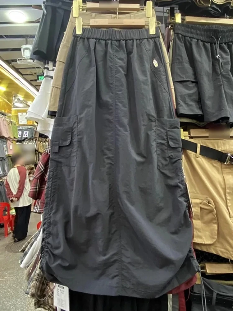 plus Size 300 Pou American Casual Workwear  Dr Women Summer Loose Design High Waist A-Line Skirt Commute Korean Sle