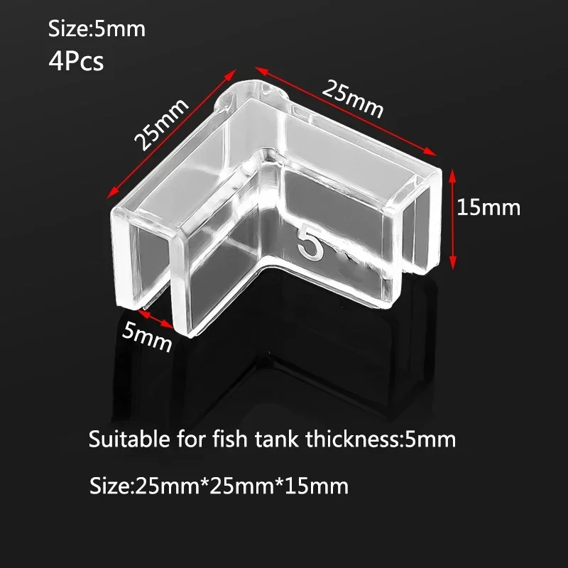 4pcs 5mm Plastic Anti-collision Fish Tank Corner Protector Adhesive Free Protective Cover Aquarium Accessories