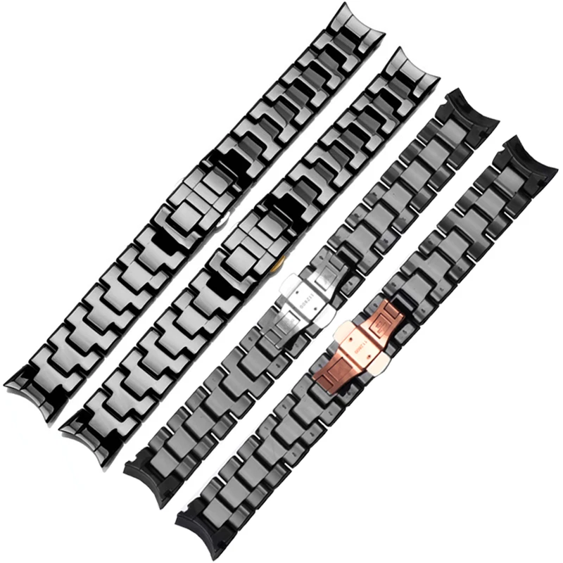 High-density Ceramic Watchband With Concave Interface Substitute For AR1410/AR1400 Series 22mm.