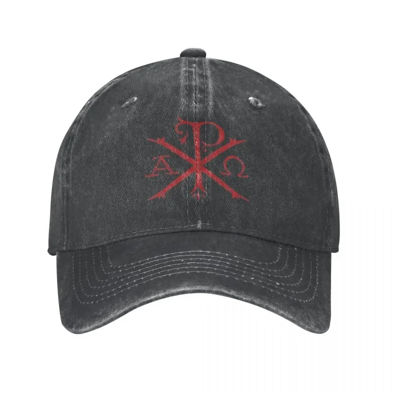 Chi Rho And Alpha Omega Orthodox Baseball Cap Retro Distressed Denim Sun Cap Unisex Style Outdoor Summer Caps Hat