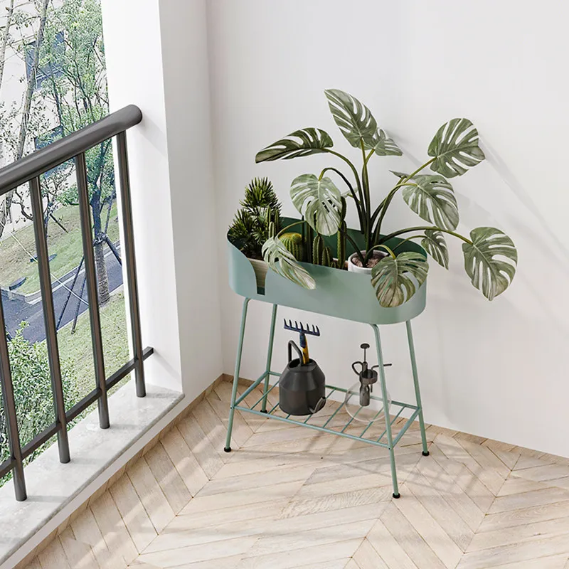 

Balcony iron flower stand, floor-standing plant rack