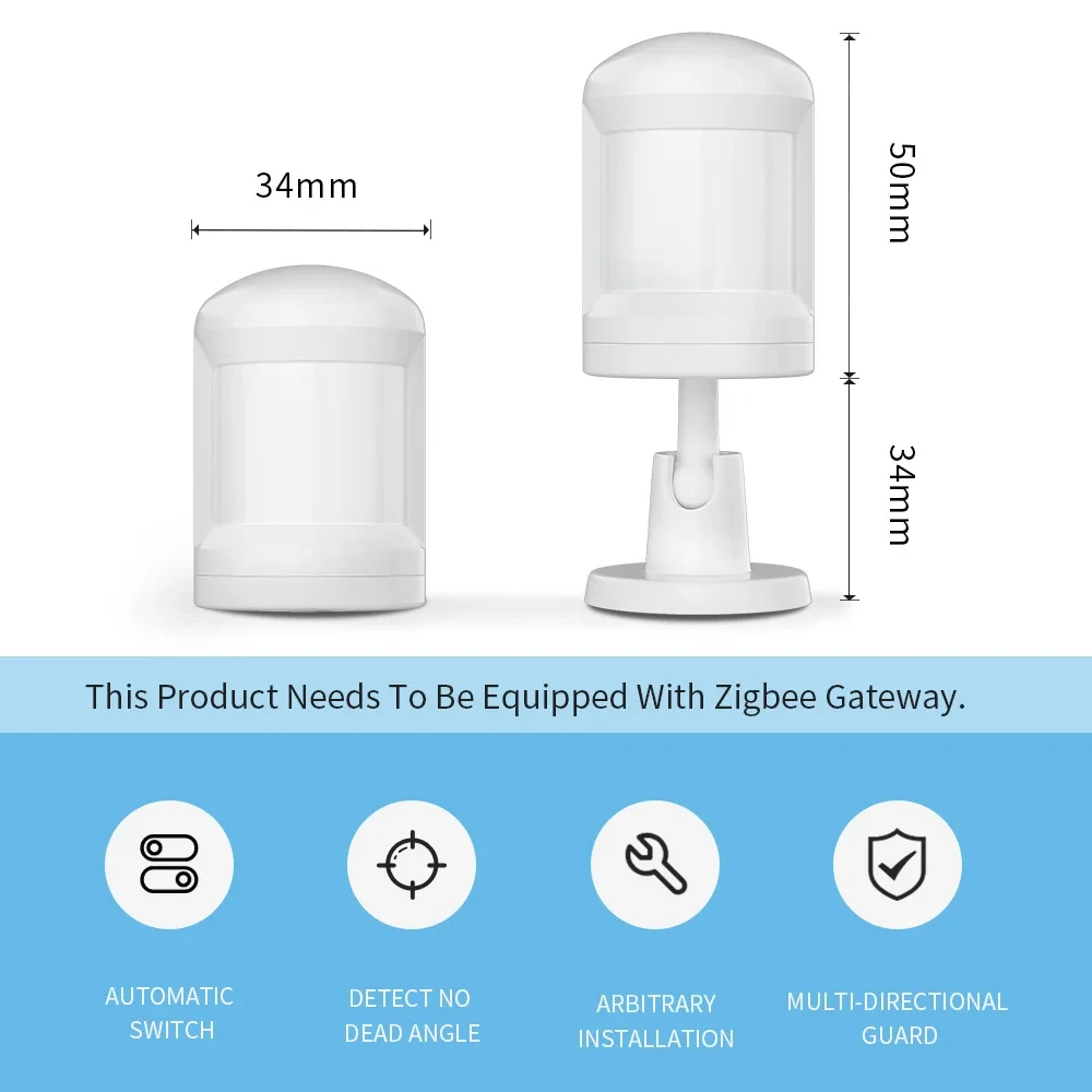 Tuya Smart ZigBee 3.0 Motion Sensor Detector PIR Infrared Presence Sensor Home Alarm Human Body Detection For Alexa Google Home