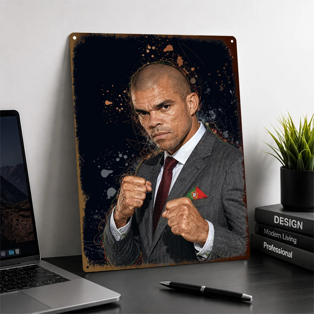 Pepe Football Aluminum Poster Customized Metal Tin Sign Career Legacy Tribute Wall Art Perfect For Loyal Supporters In Bedroom