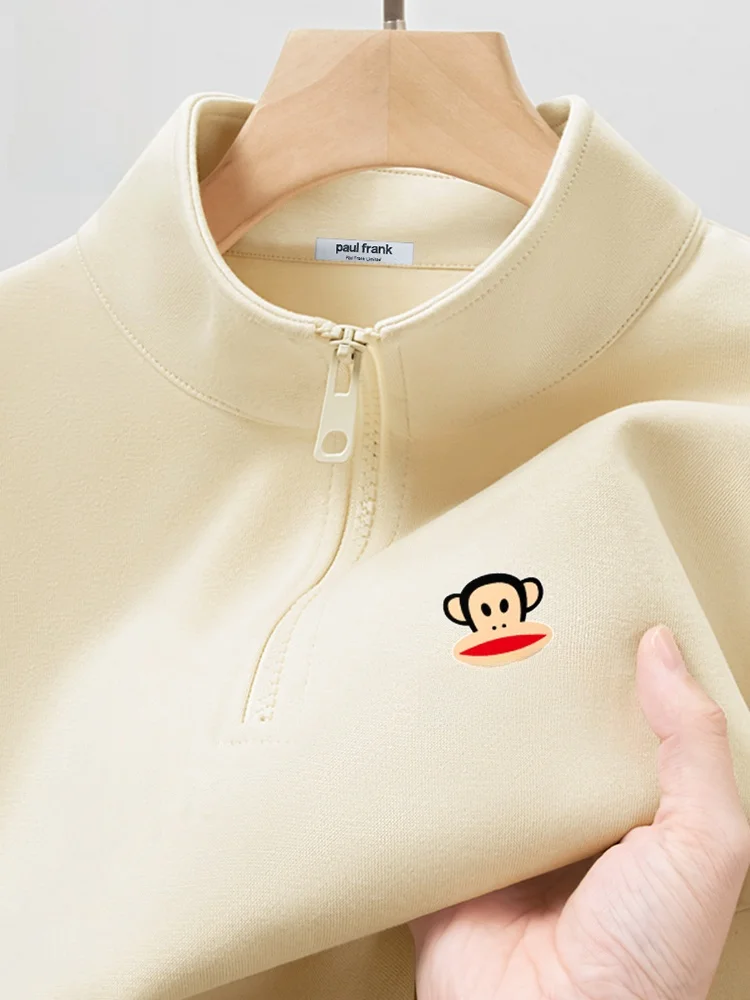 

Men's Faionable Hoodie Jaet f Zipper Stand Collar Spring Autumn New Sle Printed Loose Fit Long Sve