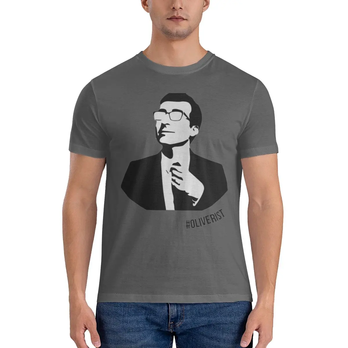 OLIVERIST T Shirts for Men Pure Cotton Funny T-Shirts O Neck John Oliver Tees Short Sleeve Clothes Gift