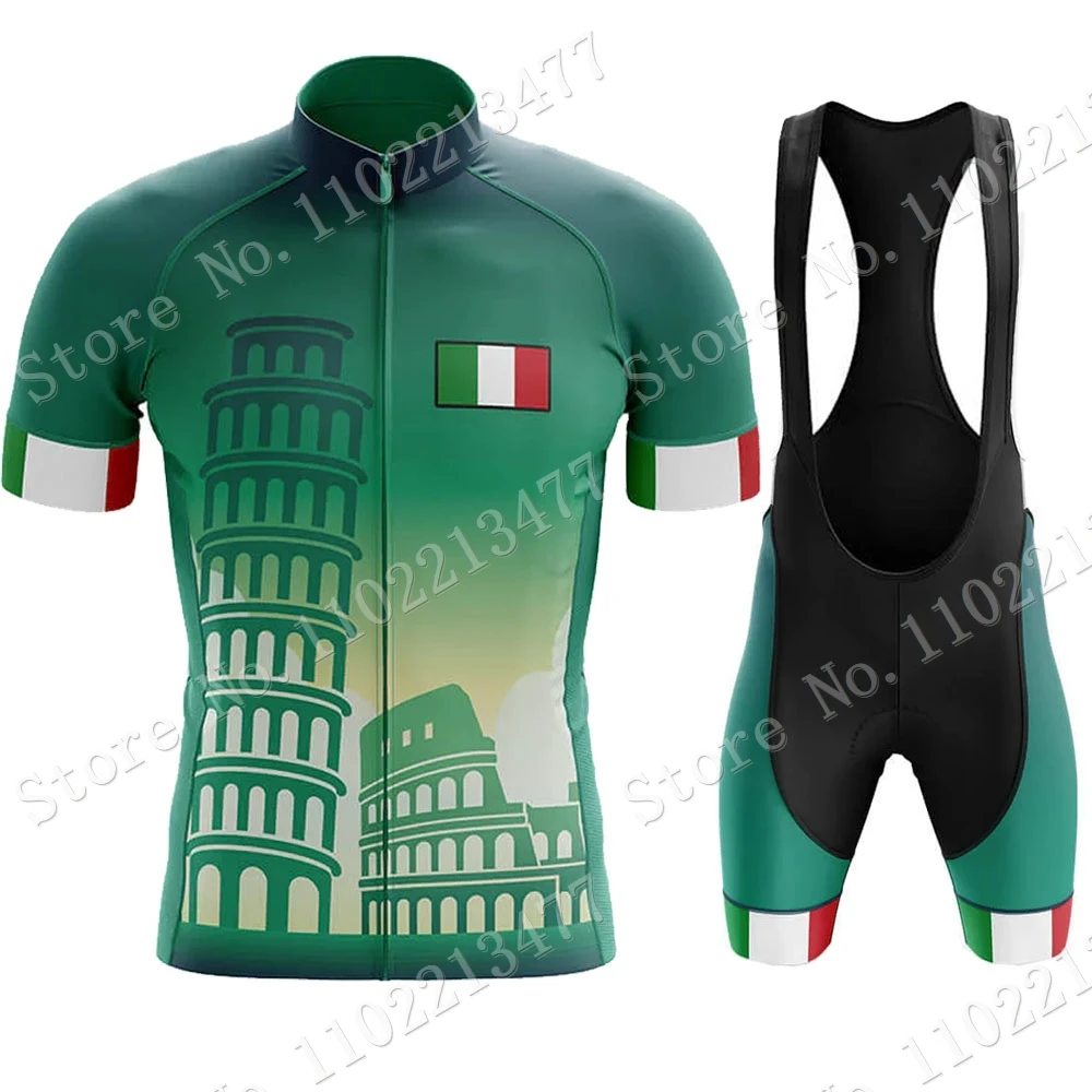 Italy National Team 2024 Cycling Jersey Set italia Cycling Clothing Man Road Bike Shirts Suit Bicycle Bib Shorts MTB Ropa