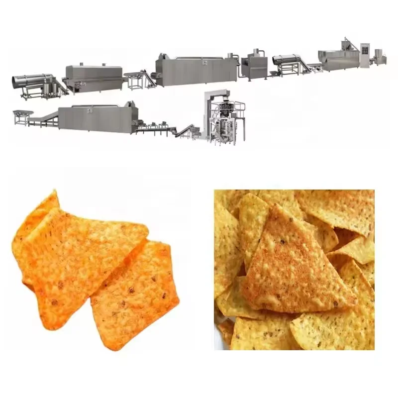 Doritos Chips Making Machine Twin Screw Extruder Fried Snack Production Line with Continuous Frying Seasoning System