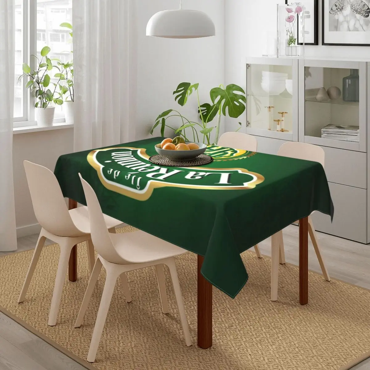 Rectangular Waterproof 974 Reunion Island Tablecloth Backing Edge Table Cover Margouillat Isle Beach Indian Ocean Table Cloth