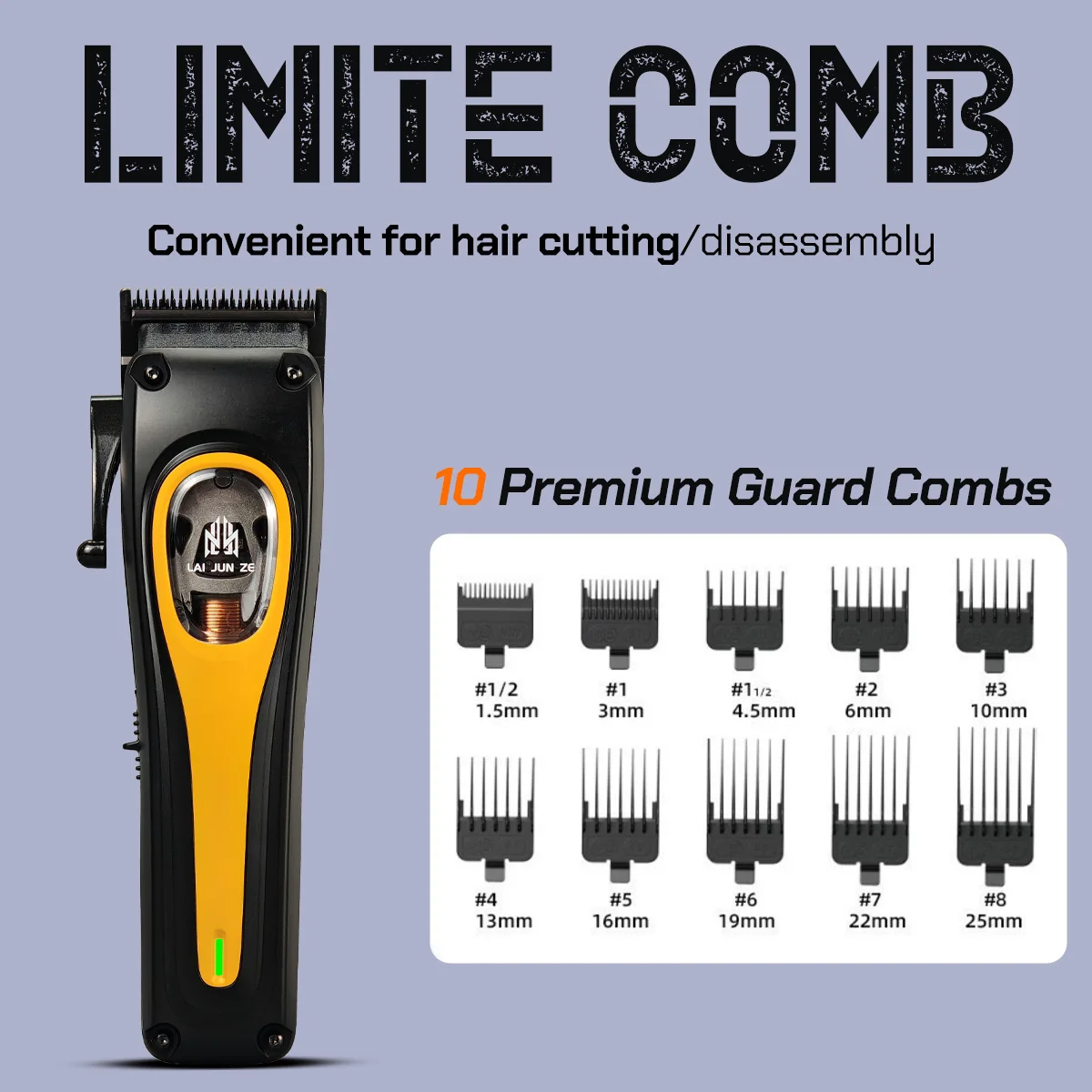 プロ仕様電動バリカン BRD 953 ヘアトリマー ベクターモーター搭載 12000RPM DLCテーパーブレード 2000mAh 理髪店用マシン