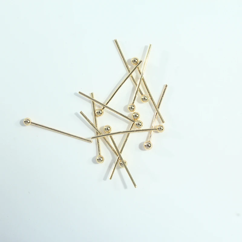 10/20/30pcs 15mm/20mm/30mm 14K Gold Plated Ball Pins For Jewelry Making Supplies DIY Earrings Beading Jewelry Accessories - view 5