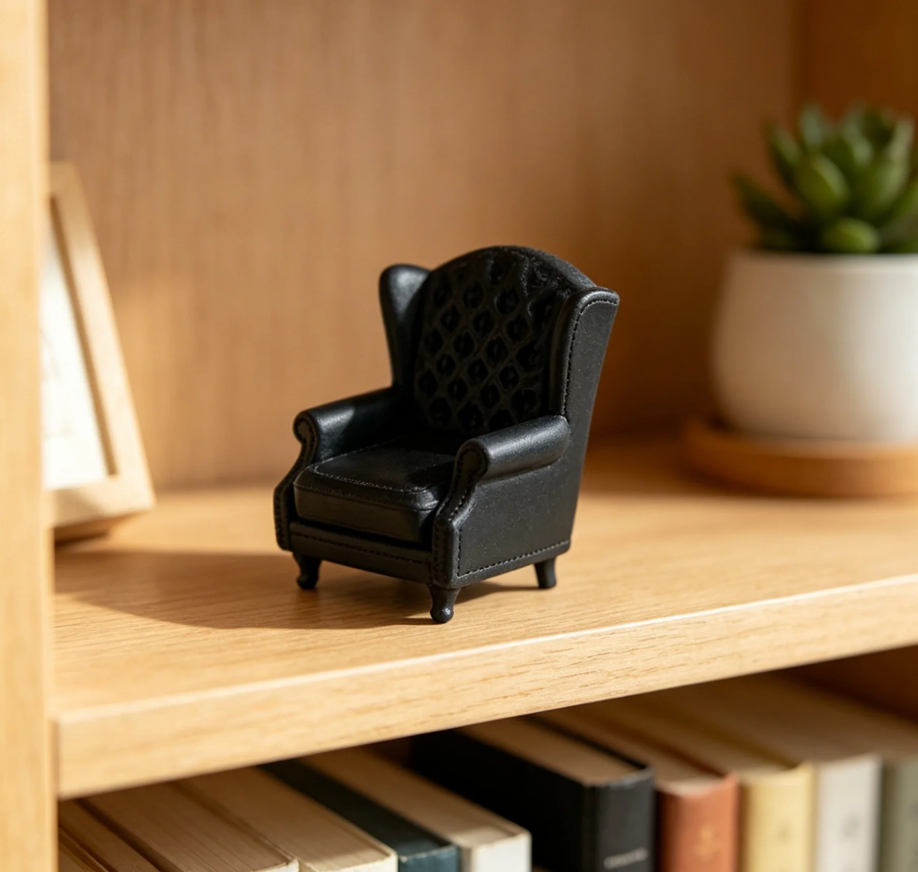 Compact Lounge Chair Figurine, Sophisticated Detailing for Collector’s Cabinet or Office Desk