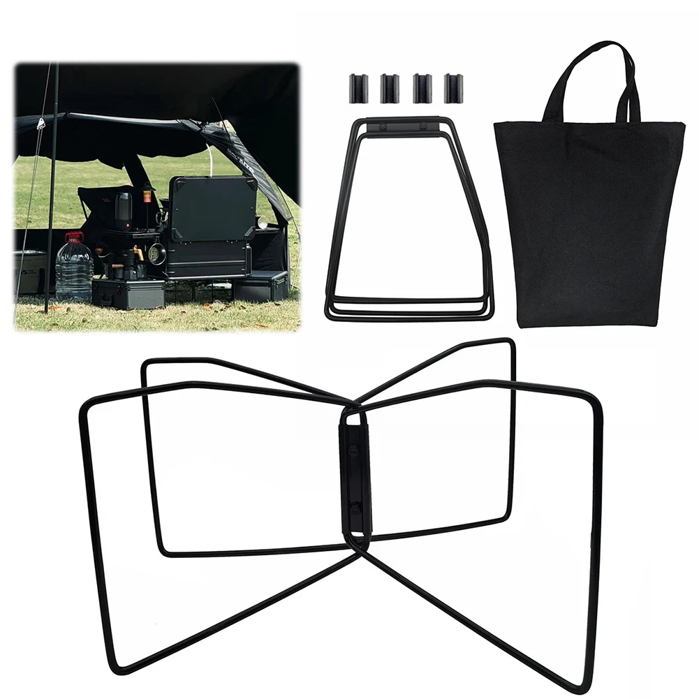

Folding Aluminum Alloy Box Stand Multifunctional Outdoor Storage Boxes Shelves Portable Storage Box Bracket for Travel Cooking