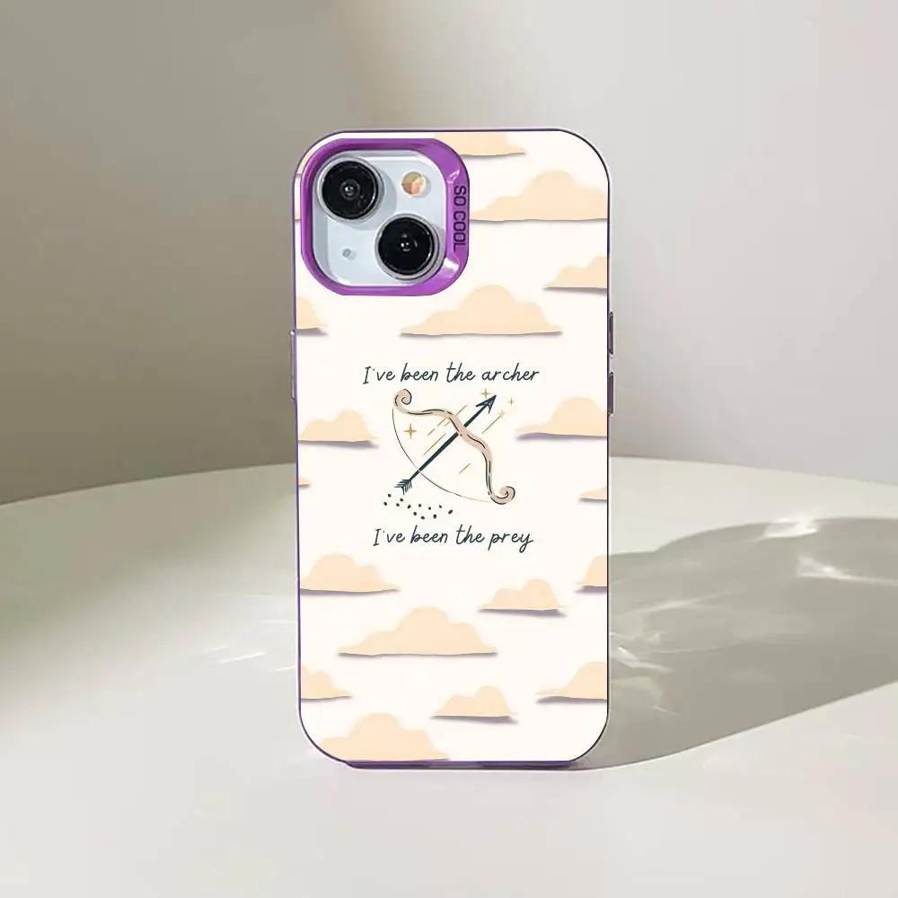 1 قطعة كلمات آرتشر جراب هاتف موضة IMD اللون فضي شل آيفون 17 الهواء 16 15 14 13 12 11 Plus Pro Max Plus