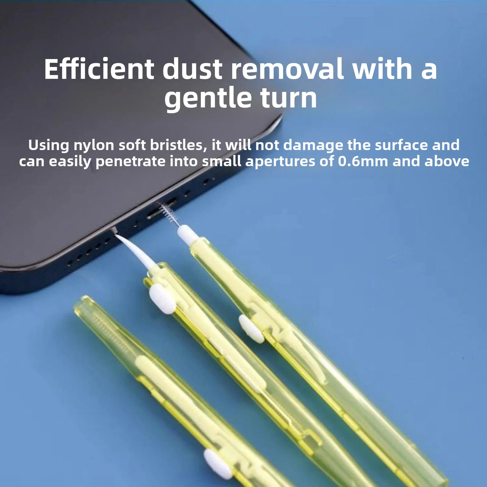 2 In1 Retractable Cleaner Kit For Phone，Phone Speaker Earphone Cleaning Brush Professional Phone Port Cleaner 8pcs