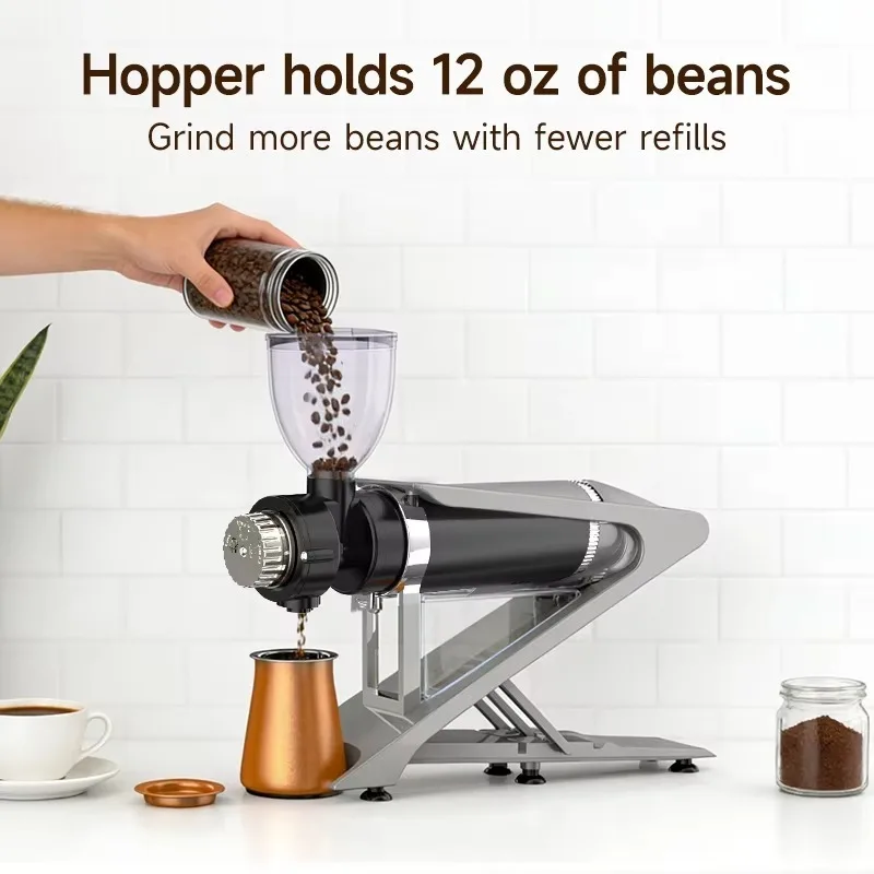 Professional Commercial Electric Coffee Grinder Automatic Espresso Grinder 1-18 Adjustable Setting Large Hopper Cafe Coffee Shop
