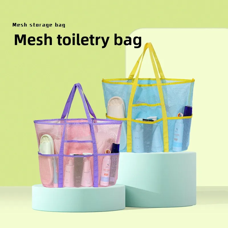 Extra Large Mesh Beach Tote Bag Breathable Swim Gear Organizer Bag Lightweight Handheld Storage Bag