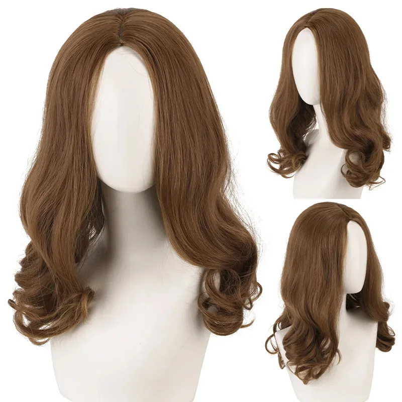 Peruka Cosplay Lord Shengda Identity V Psycholog Ada Mesmer Brązowa Średniej Długości Micro-Roll