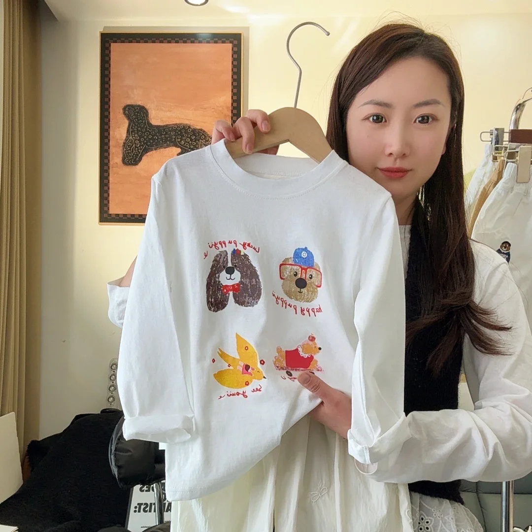 طفل الفتيان الفتيات تي شيرتات قطن اللون حجب طويلة الأكمام بلايز عادية موضة ملابس الأطفال قاعدة القمصان #3