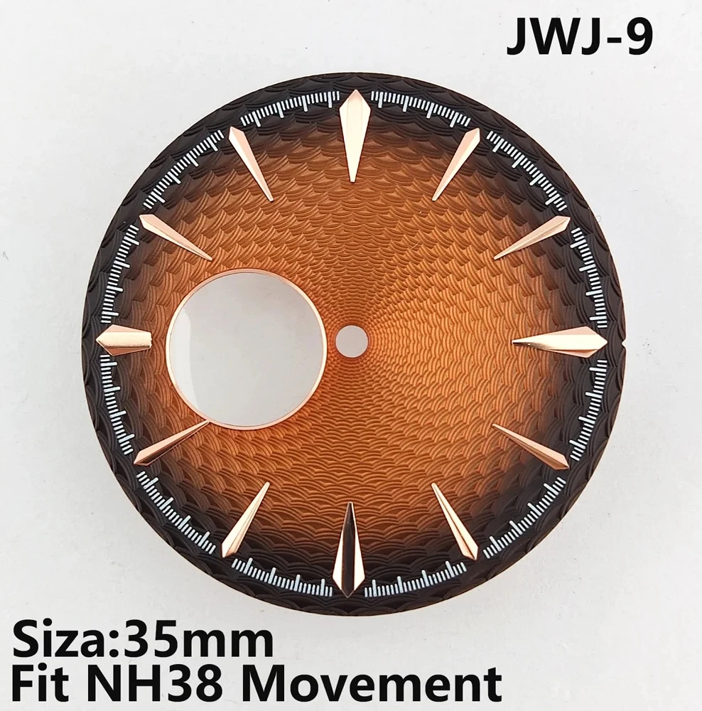 หน้าปัดนาฬิกา NH38 35มม. เหมาะสำหรับนาฬิกาอุปกรณ์เสริมสำหรับการเคลื่อนไหวของ NH38ไม่มีหน้าปัดเรืองแสงโลโก้ที่กำหนดเอง