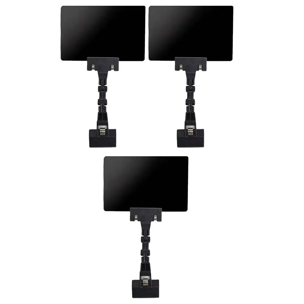 

6pcs Black Mechanical Clips Erasable Price Tag Holders Label Stands Display Stands for Retail Storage ABS Reusable Baskets Bins