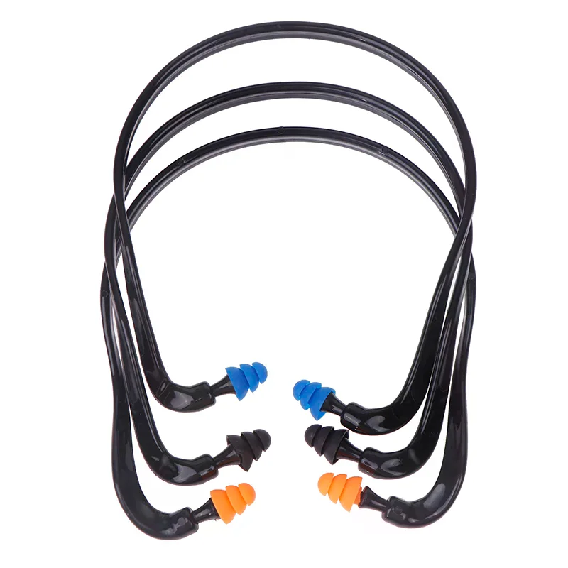 Sleeping Working Noise Reduction Ear Plugs Soft Silicone Head-mounted Earplugs Protector Anti-Noise Earmuff 1PC