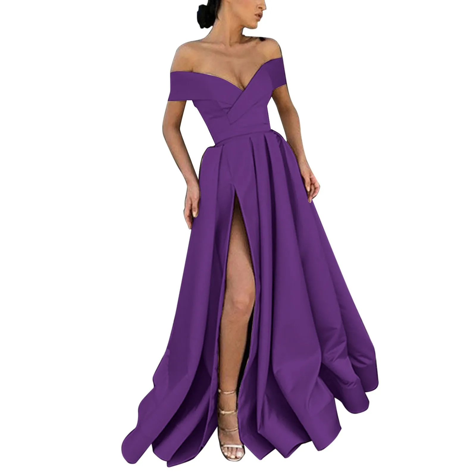 ocktail Dress Ball Dresses Women'S Long Dresses Women'S Elegant Halterneck Backless Crisn Satin Party Evening Dress Side Slit