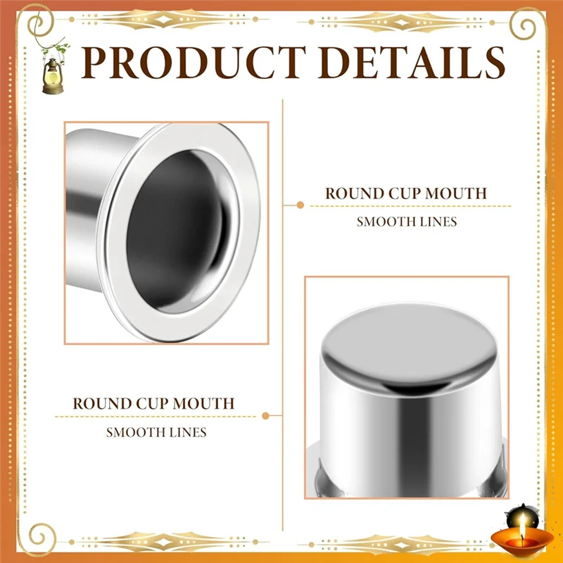 【Popular】Metal Candle Holder Kit With Round Flat Base Candle Cup For Candle Making Decoration Projects