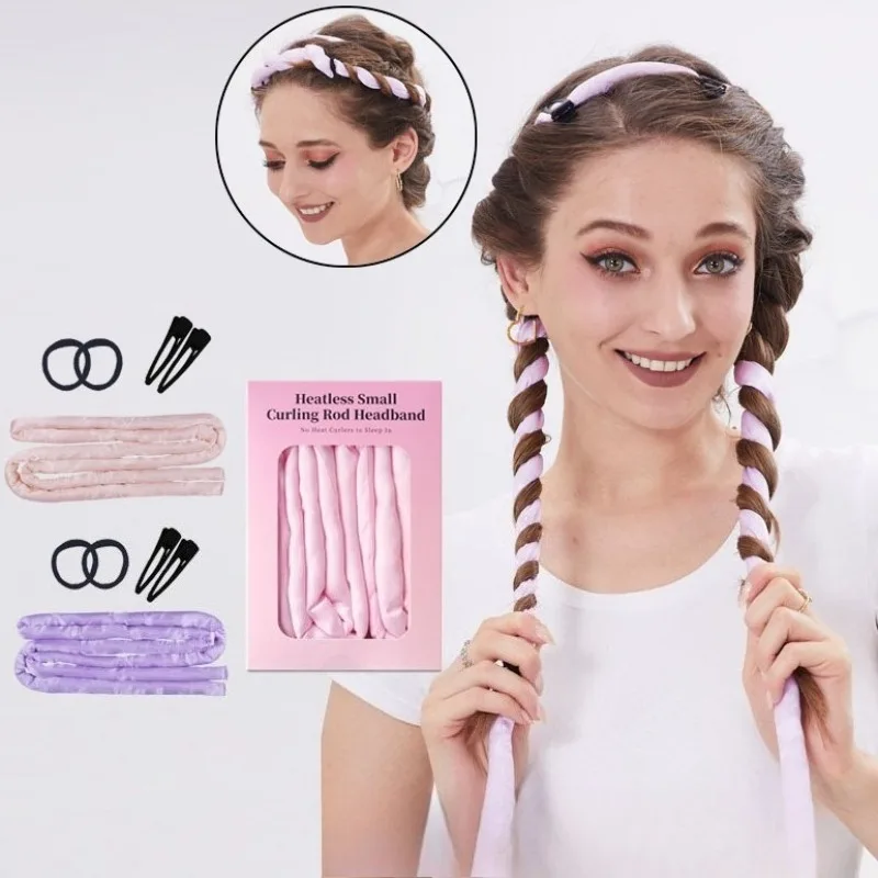 1.6Meters Heatless Curling Rod Headband Soft Hair Curler No Heat Rollers Lazy Silk Curl Sleeping Headband Ties Hair Styling Tool