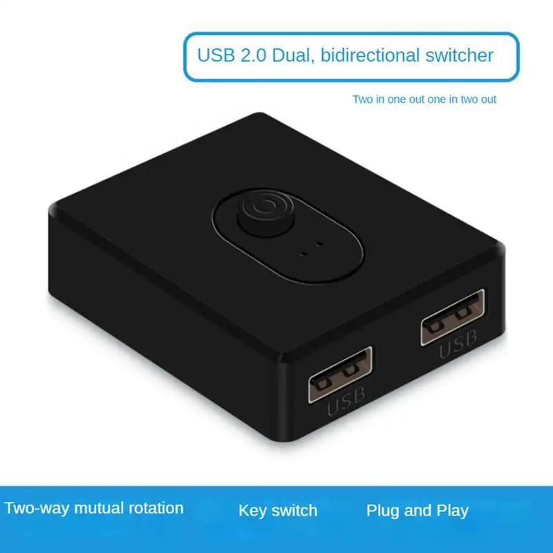 USB 2.0 Switch KVM Switcher Adapte 1x2/2x1 USB Hub Bi-Directional Shared Controller Splitter For PC Keyboard Mouse Printer