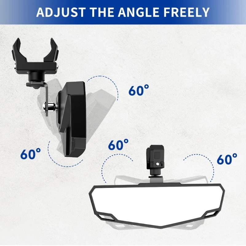 Q39F Universally UTV Side Glass Rear View Glass Fit for 1.5“-2“ Roll Tube Cage