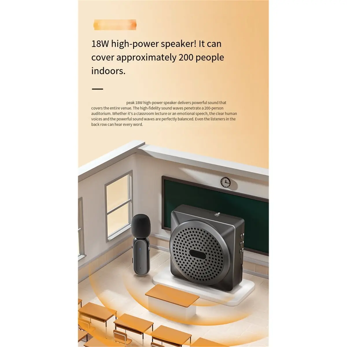 U-238 Little Bee Loudspeaker Teacher Specific Tour Guide Announcer Wireless Collar Clamp Microphone Loudspeaker