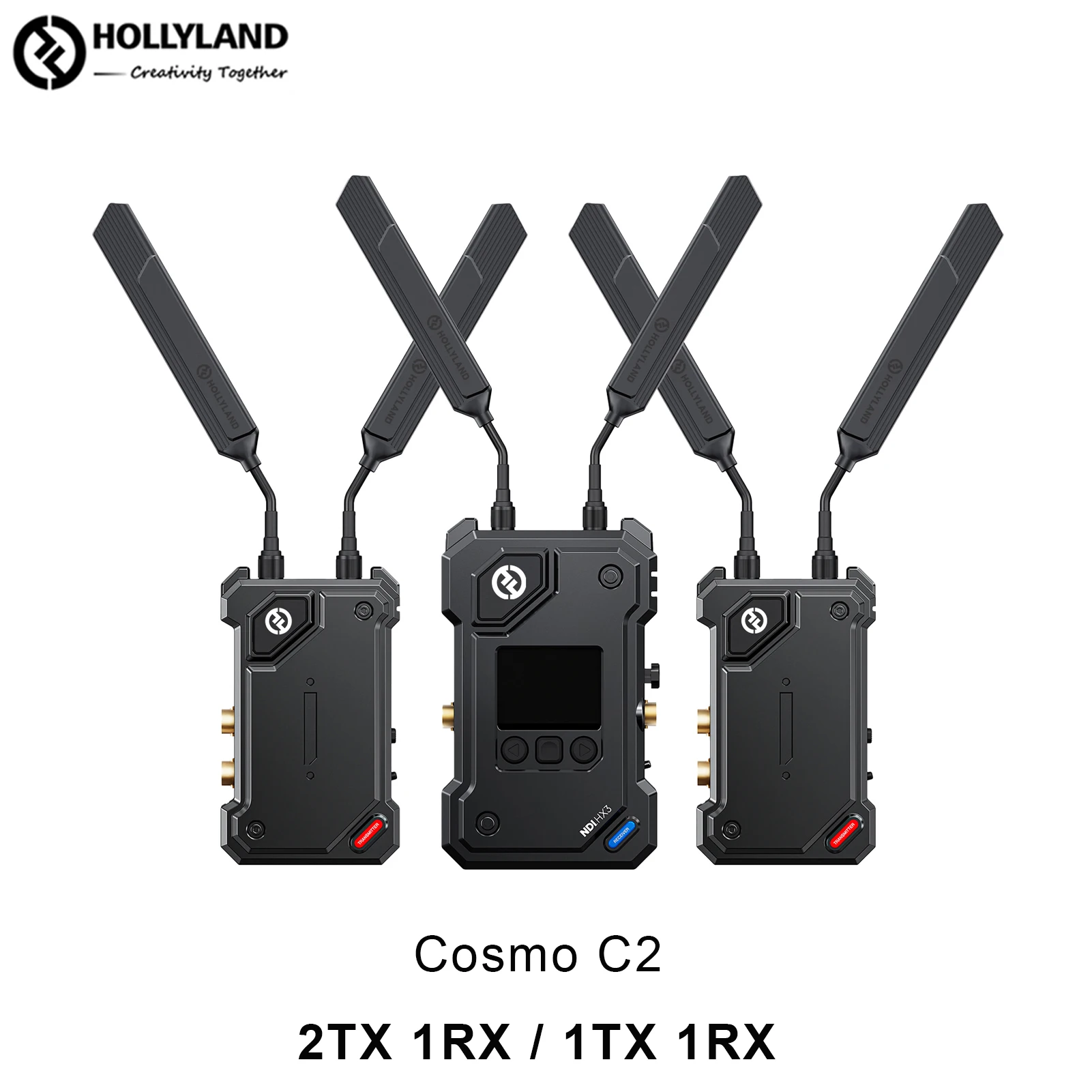 Hollyland Cosmo C2 Video Transmitter 3000ft 1080P 60 NDI RTMP Live Stream Seamless Hopping SDI/HDMI-compatible for Multi-Cam