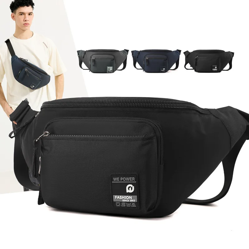 

Casual and simple single-shoulder crossbody outdoor sports waist bag, men's business waterproof large-capacity chest bag