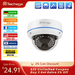 Techage HD 4MP 5MP POE IP Camera Indoor Vandalproof Dome Camera For Surveillance Kit Two-way Conversation Night Vision Onvif