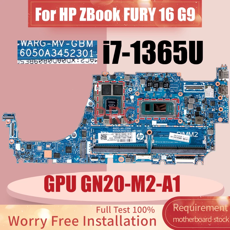 6050A3452301 For HP ZBook FURY 16 G9 Laptop Motherboard N43981-601 SRMM0 i7-1365U GN20-M2-A1 Notebook Mainboard