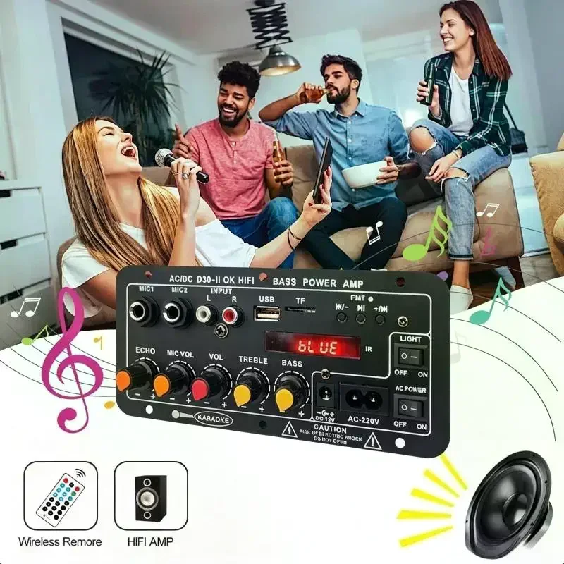 D30-II Amplifier 12V 24V High Power With Bluetooth With Digital Display Car Audio