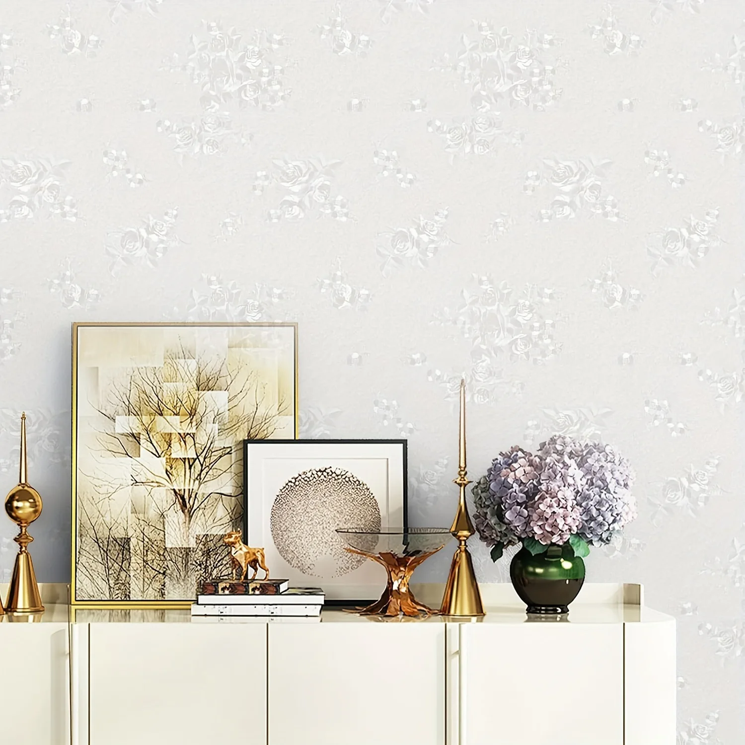 ورق حائط ثلاثي الأبعاد منقوش عليه زهور ورق حائط قابل للتقشير واللصق لجدران غرفة النوم ورق اتصال ذاتي اللصق على شكل زهرة ورق حائط لديكور المنزل #4