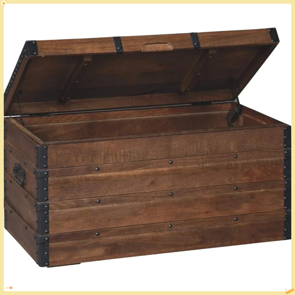 Багажник для хранения, сборка не требуется, темно-коричневый, 18,25 дюйма x 34,5 дюйма Ш x 18,88 дюйма В