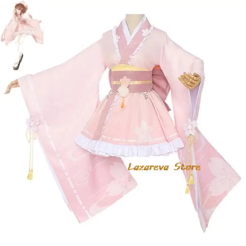 2025 Anime nuevo Uraraka Ochaco My Hero Academia Boku No Cosplay disfraz peluca Kimono encantador vestido rosa de Lolita Hallowen Carni ☆ wrl ☆