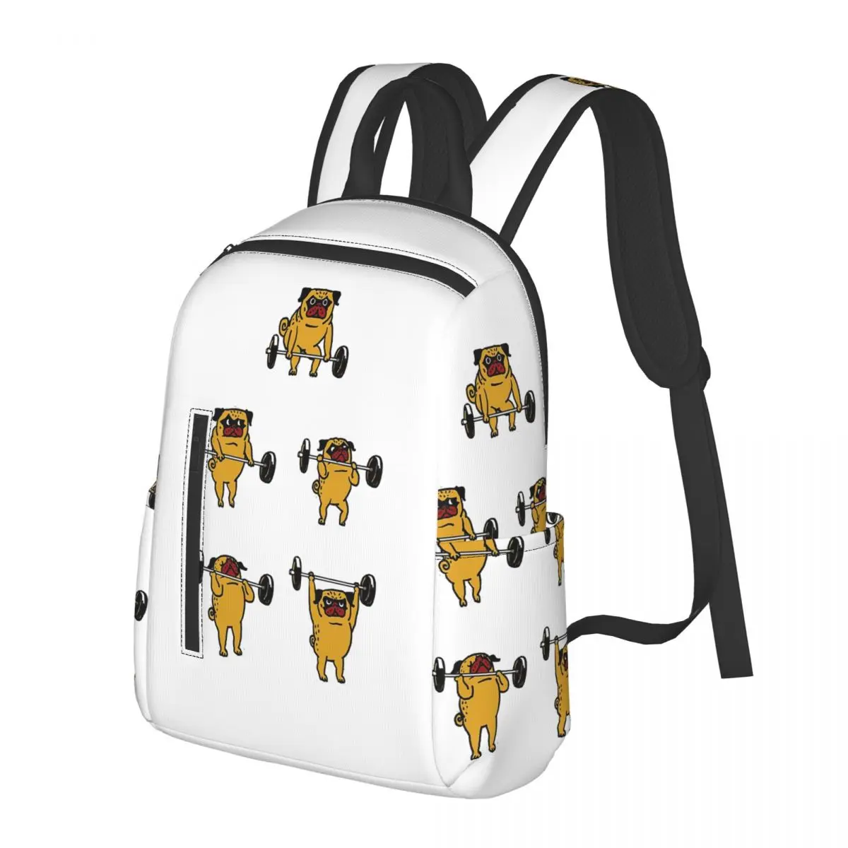 

Clean And Jerks Pug Student Backpack School Bag Hiking Travel Daypack for Men Women Bookbag Shoulder Bags