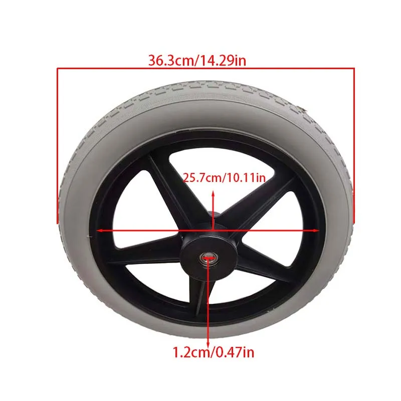 High Quality 14x1.75 Solid Tire with Hub for 14 Inch Wheelchair Rear Medical Accessories