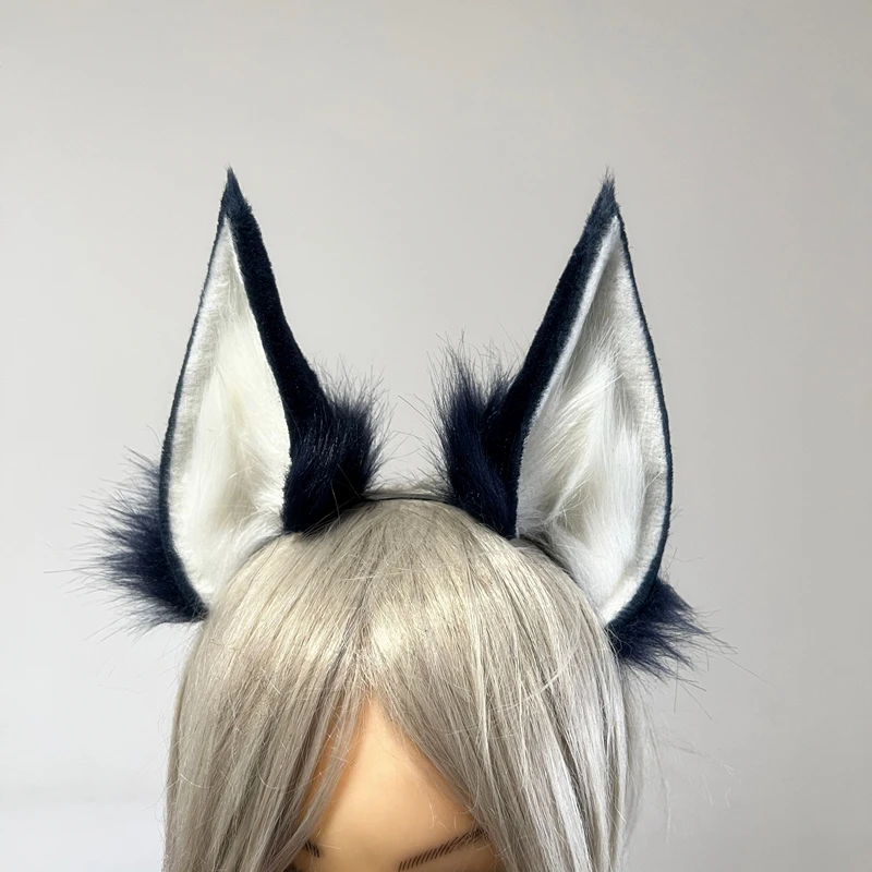 Halloween New Ahri Ears Cosplay Original Handmade Wolf Cat Fox Ears Headband Hairhoop Xmas Accessories Cosplay Props