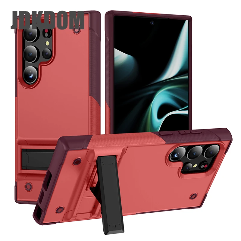 

JDKDOM Shockproof Folding Bracket Armor Phone Case For Samsung Galaxy S25 S24 S23 FE Plus Ultra A54 A73 A53 5G Cover