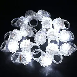 White LED Ring Light up Rings Soft Rubber Flashing Bumpy Rings Rave Wedding Party Luminous Toys Glowing Rings Glow In The Dark