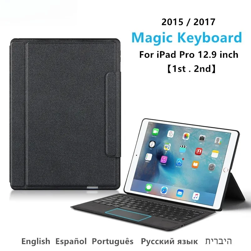 

Magic Keyboard For iPad Pro 12.9" 2015 2017 1st 2nd Generation Smart Case Protective Cover A1584 A1652 A1670 A1671 A1821