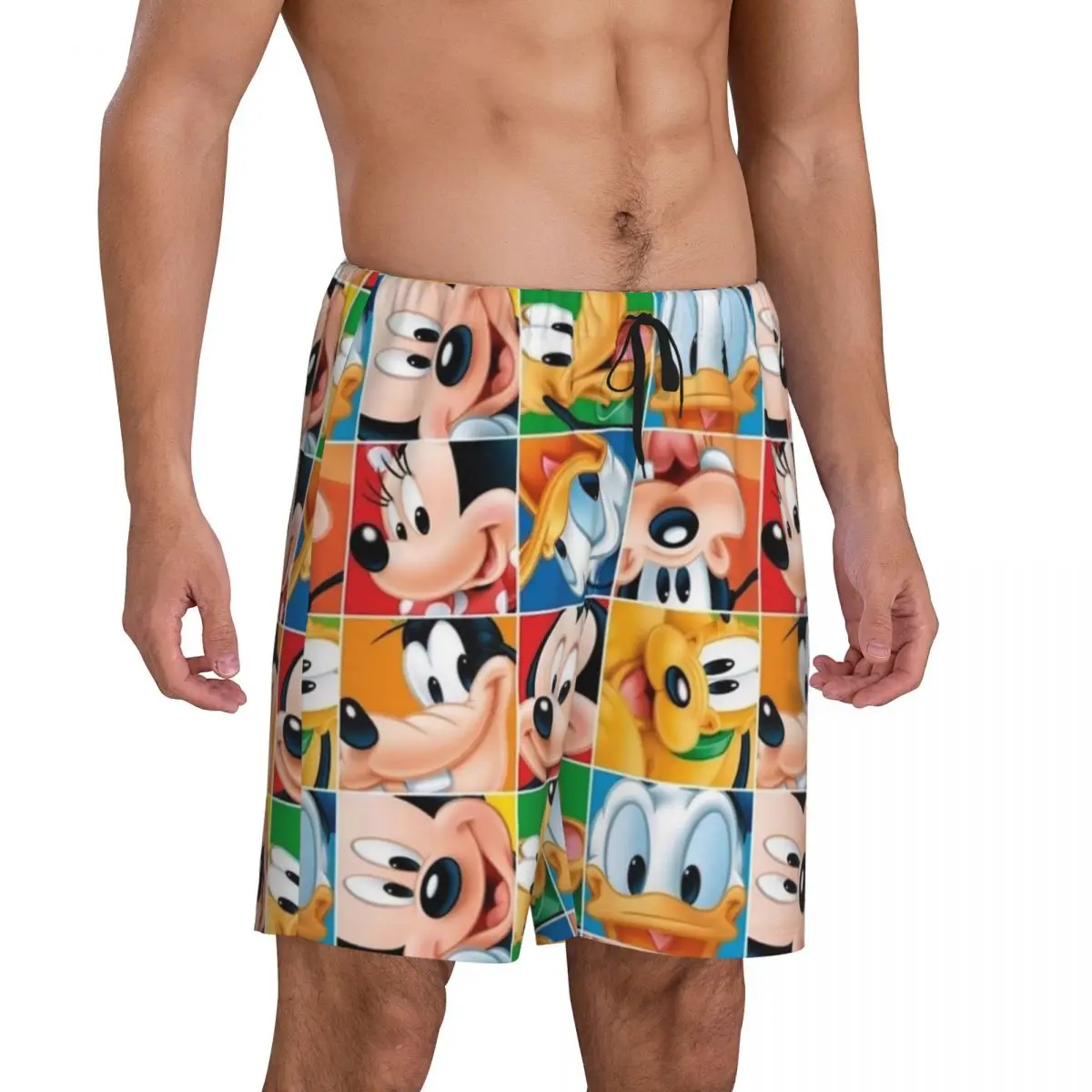 مخصص مطبوعة الكرتون الرسوم المتحركة ميني ميكي ماوس بيجامة السراويل الرجال ملابس خاصة قيعان النوم قصيرة Pjs مع جيوب