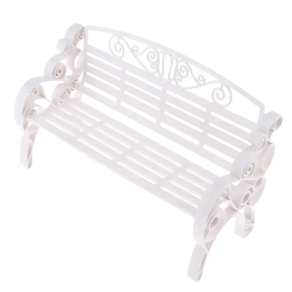 1 6 Scale Dollhouse Furniture Garden Bench Plastic Mini Decor for Fairy Garden Miniatures and Doll Houses